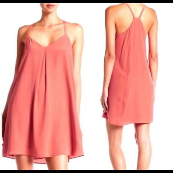 Joie Dresses & Skirts - Joie Mitsou Silk Sleeveless Mini Slip Dress Coral Size L EUC